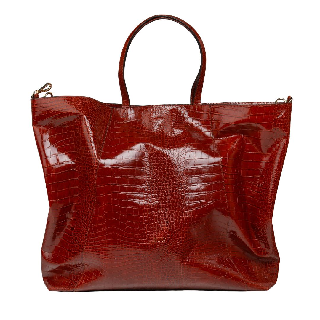 Maxi Strappy Curie 3-in-1 bag / Cognac Croco