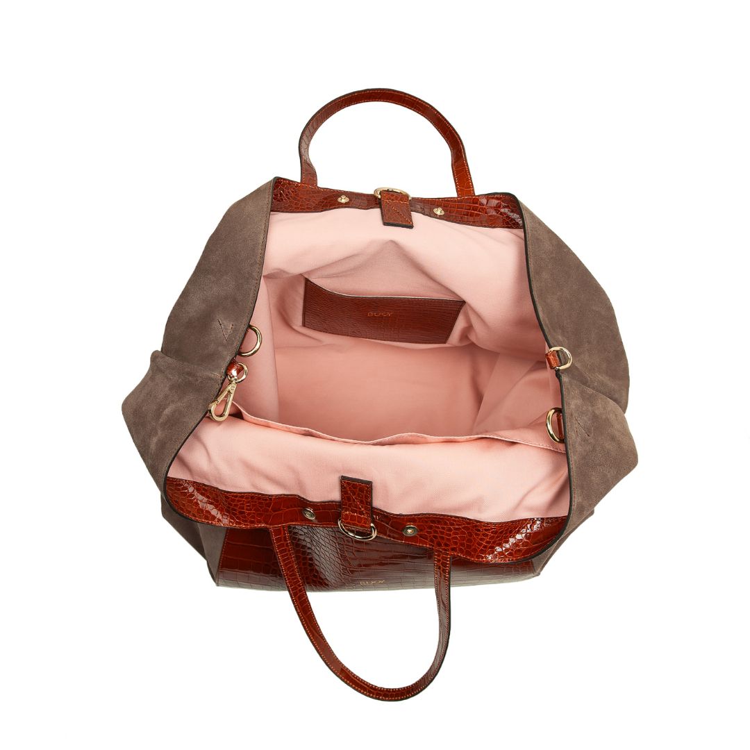Maxi Strappy Curie 3-in-1 bag / Cognac Croco