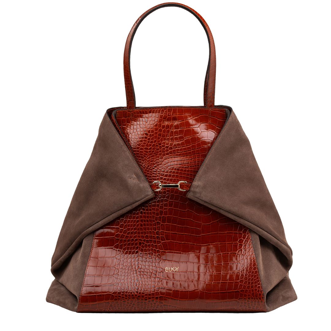 Maxi Strappy Curie 3-in-1 bag / Cognac Croco