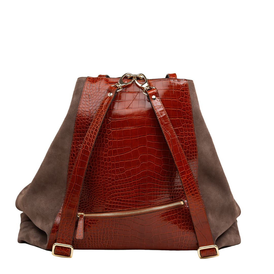 Maxi Strappy Curie 3-in-1 bag / Cognac Croco