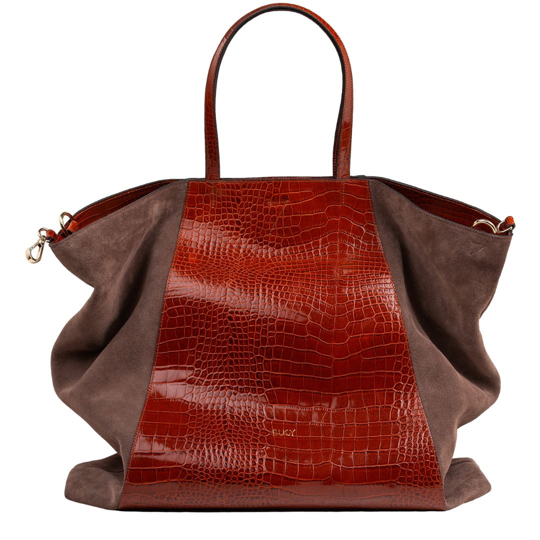 Maxi Strappy Curie 3-in-1 bag / Cognac Croco