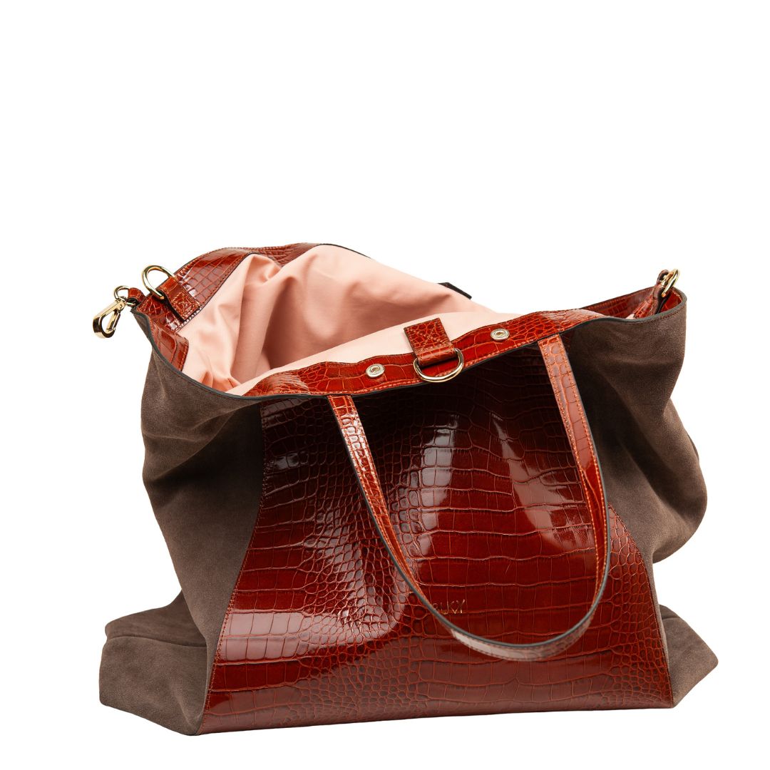 Maxi Strappy Curie 3-in-1 bag / Cognac Croco