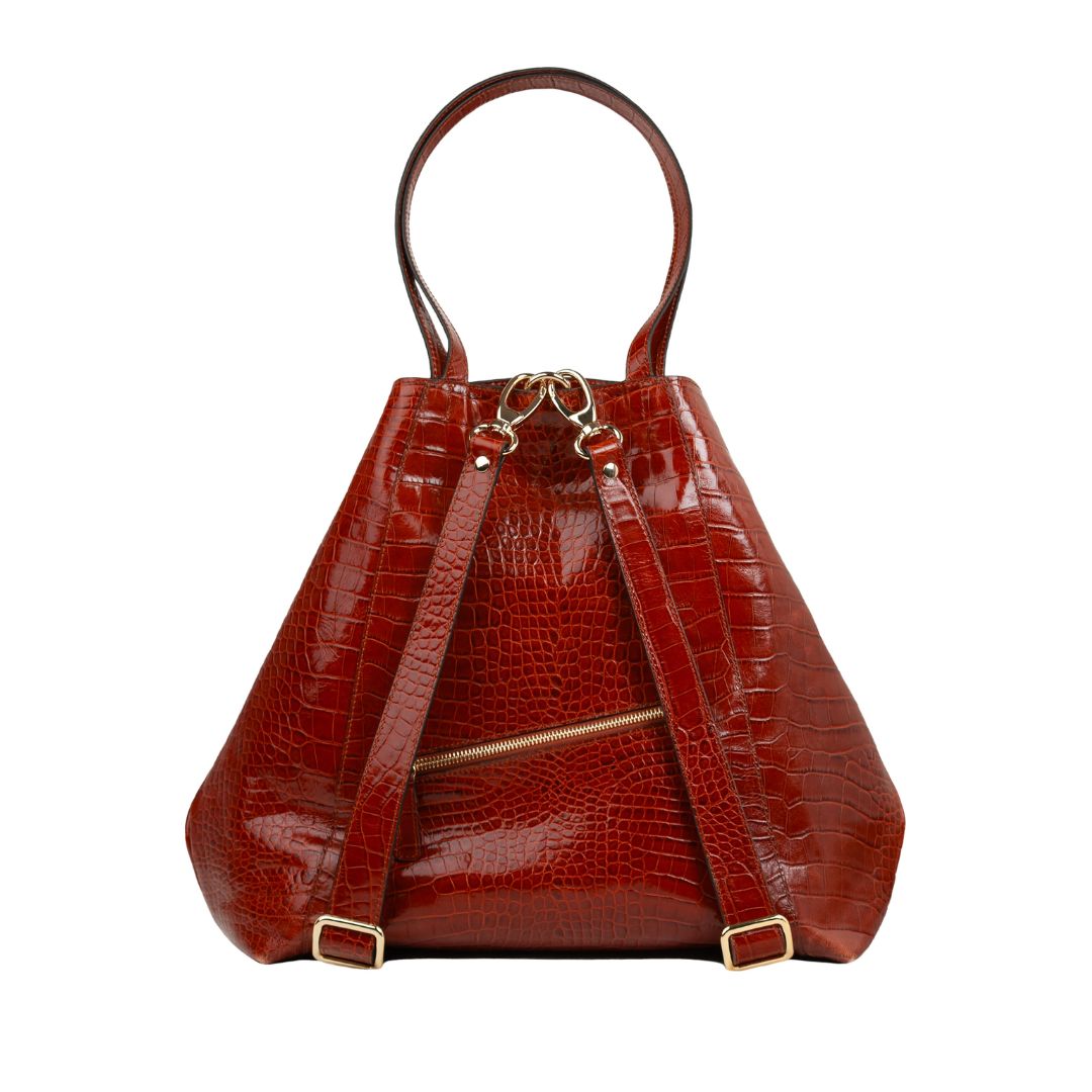 Midi Curie 3-in-1 bag / Cognac Croco