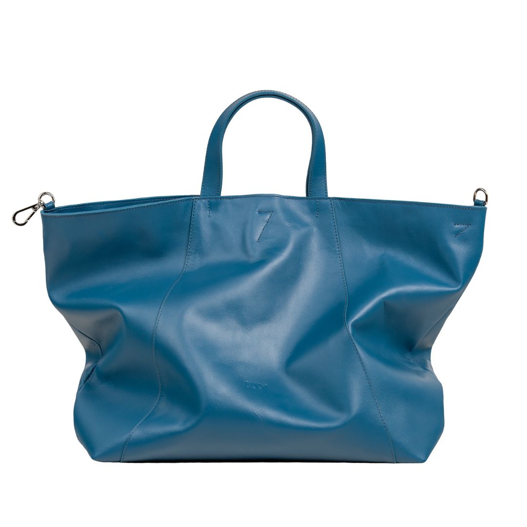 Blue leather handbag I Bukvy Bag