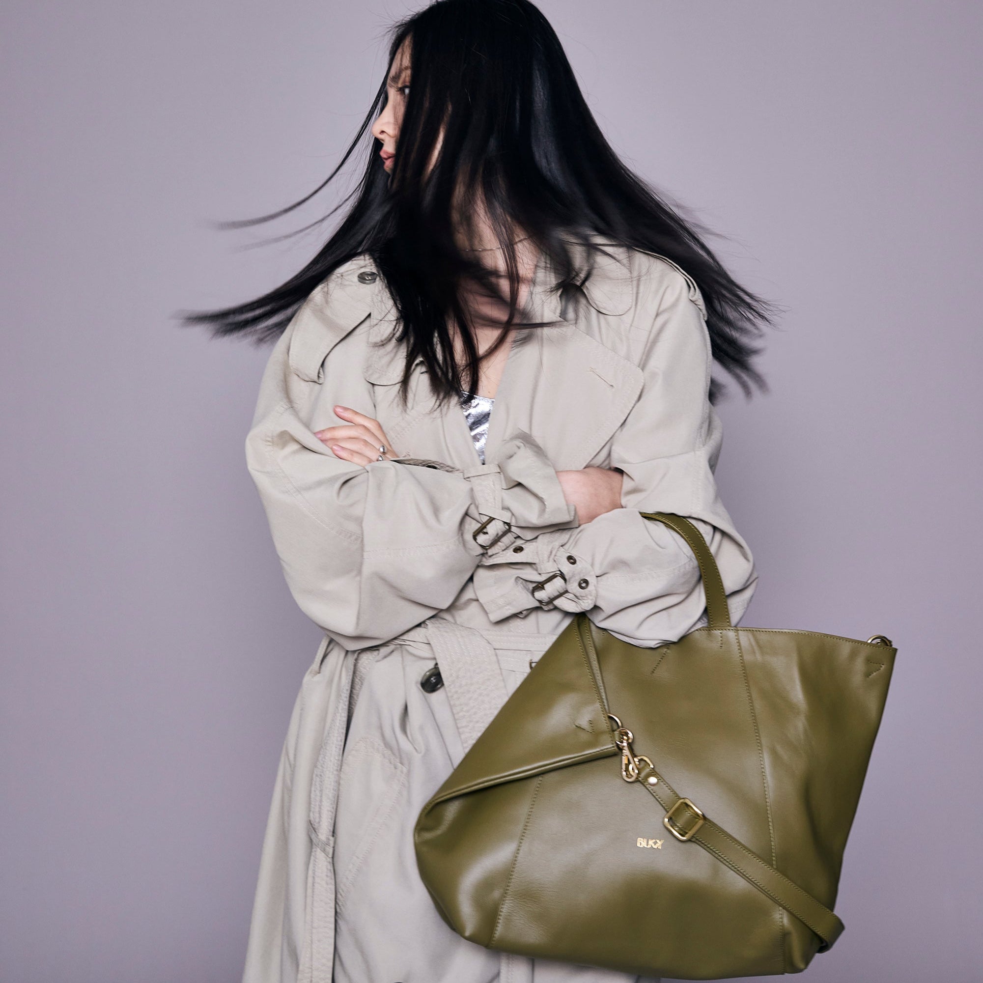 Midi Curie 3-in-1 Tasche / Matcha Grün