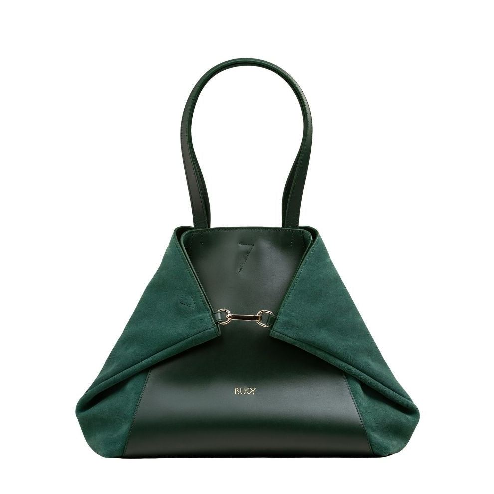 A beautiful green bag with multifunctional design: backpack, handbag, shoulder bag
