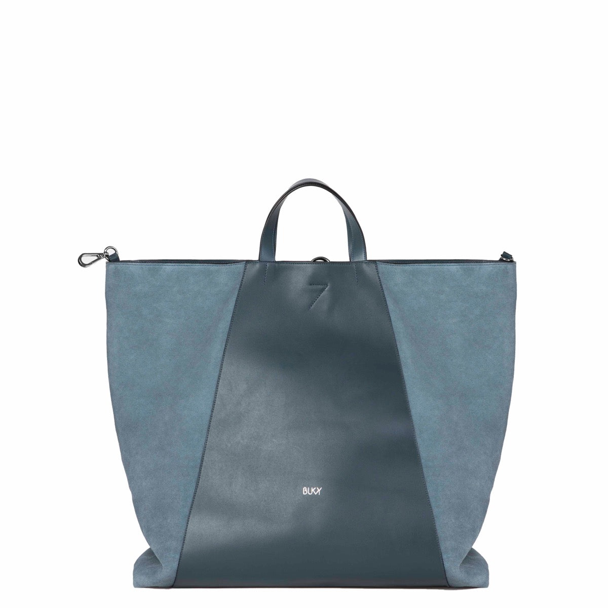 Women's leather maxi bag in blue leather. A backpack, handbag and shoulder bag all in one. The best professional work bag, multifunctional bags and accessories for women.