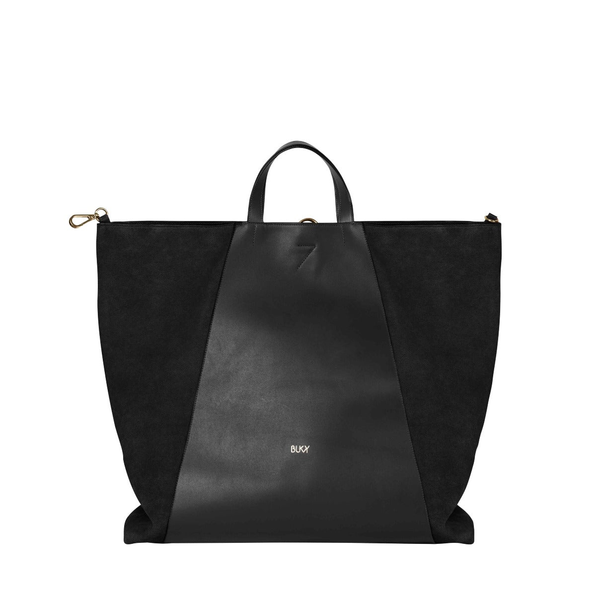 Women's leather maxi bag in black leather. A backpack, handbag and shoulder bag all in one. The best professional work bag, multifunctional bags and accessories for women.