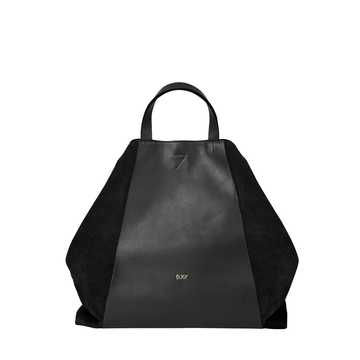 Women's leather maxi bag in black leather. A backpack, handbag and shoulder bag all in one. The best professional work bag, multifunctional bags and accessories for women.