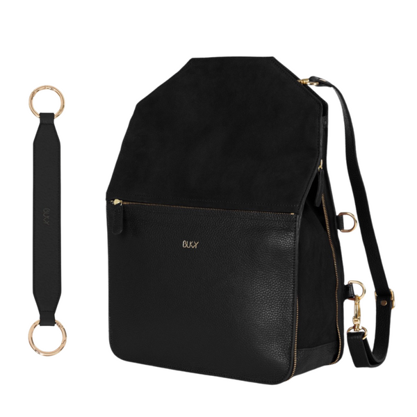 Smart workbag for women in black leather I Bukvy