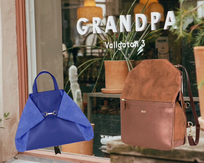 Bukvy Bag in genuine leather and suede