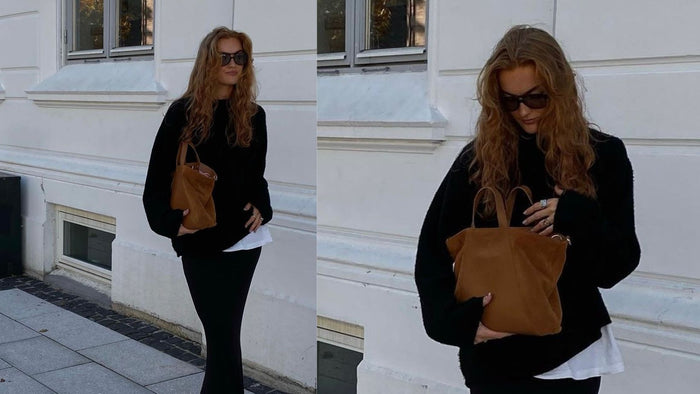 Woman matching her outfit with her everyday bag