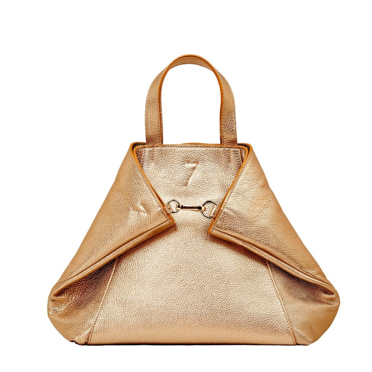 Women's handbag in golden leather