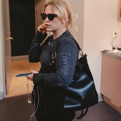 Frida Lund with Bukvy Curie bag + strap