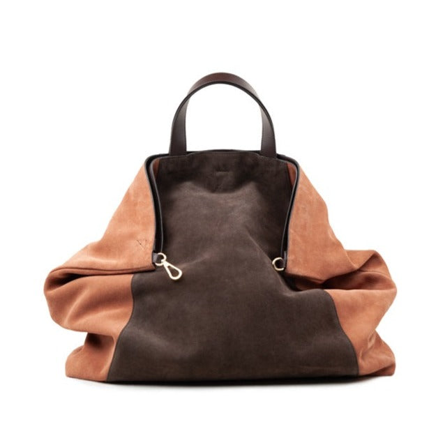 Brown maxi bag in beautiful suede by Bukvy
