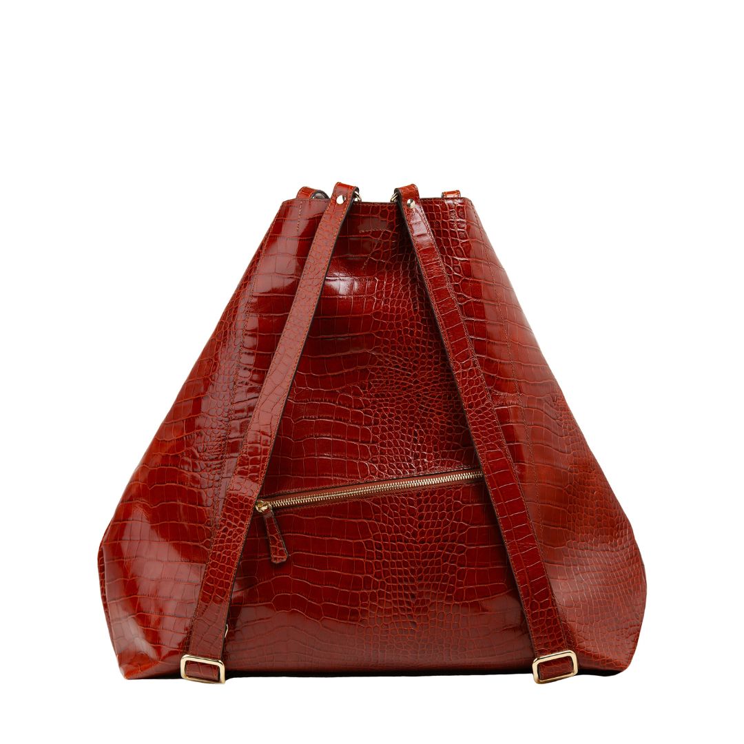 Maxi Strappy Curie 3-in-1 bag / Cognac Croco