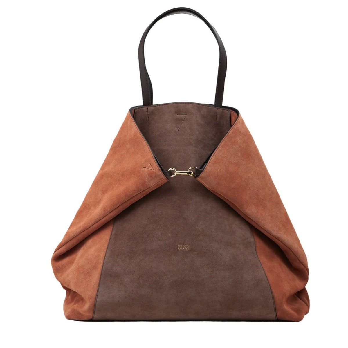 Maxi bag in brown tone in tone suede