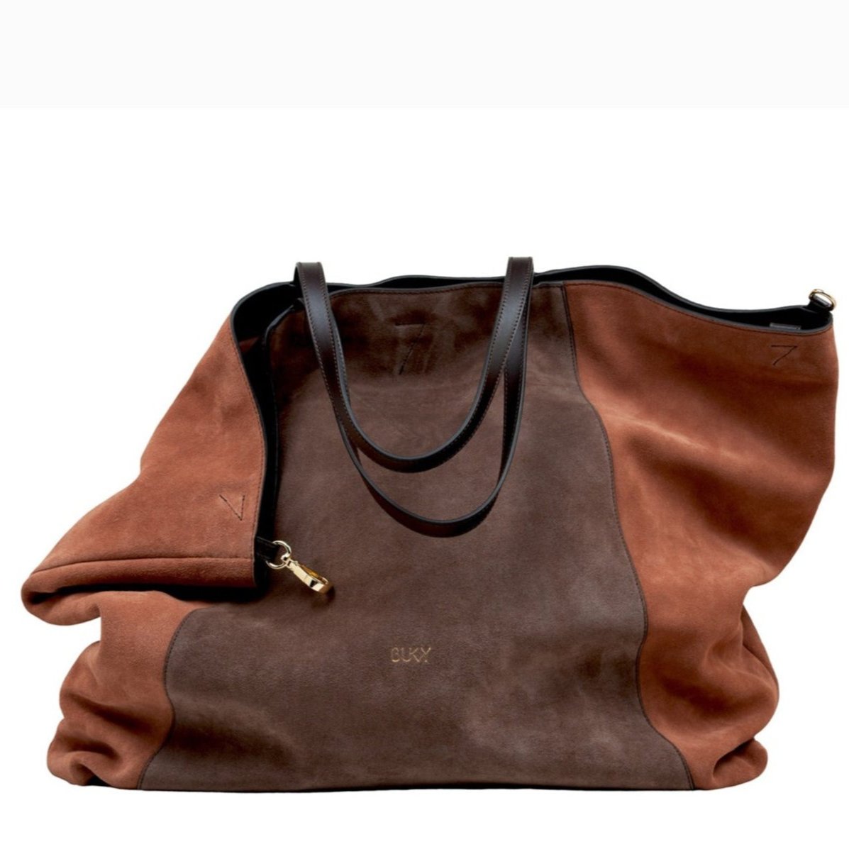 Maxi bag in brown suede, backpack, handbag and tote in one I Bukvy