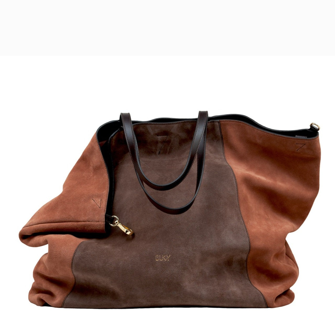 Maxi bag in brown suede, backpack, handbag and tote in one I Bukvy