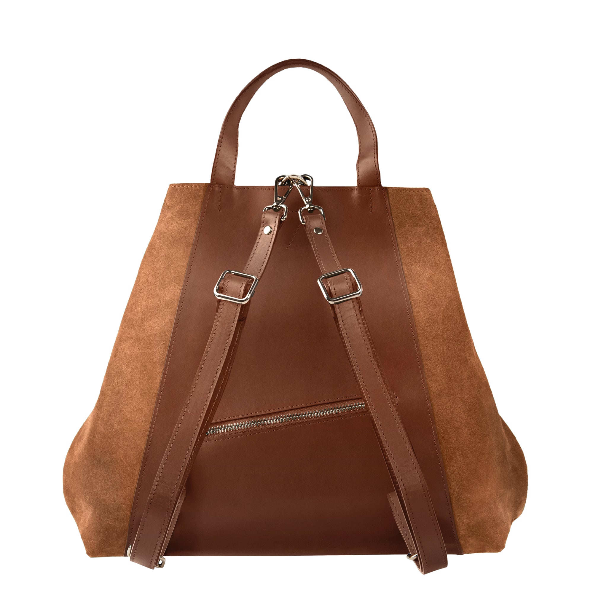 Brown leather backpack