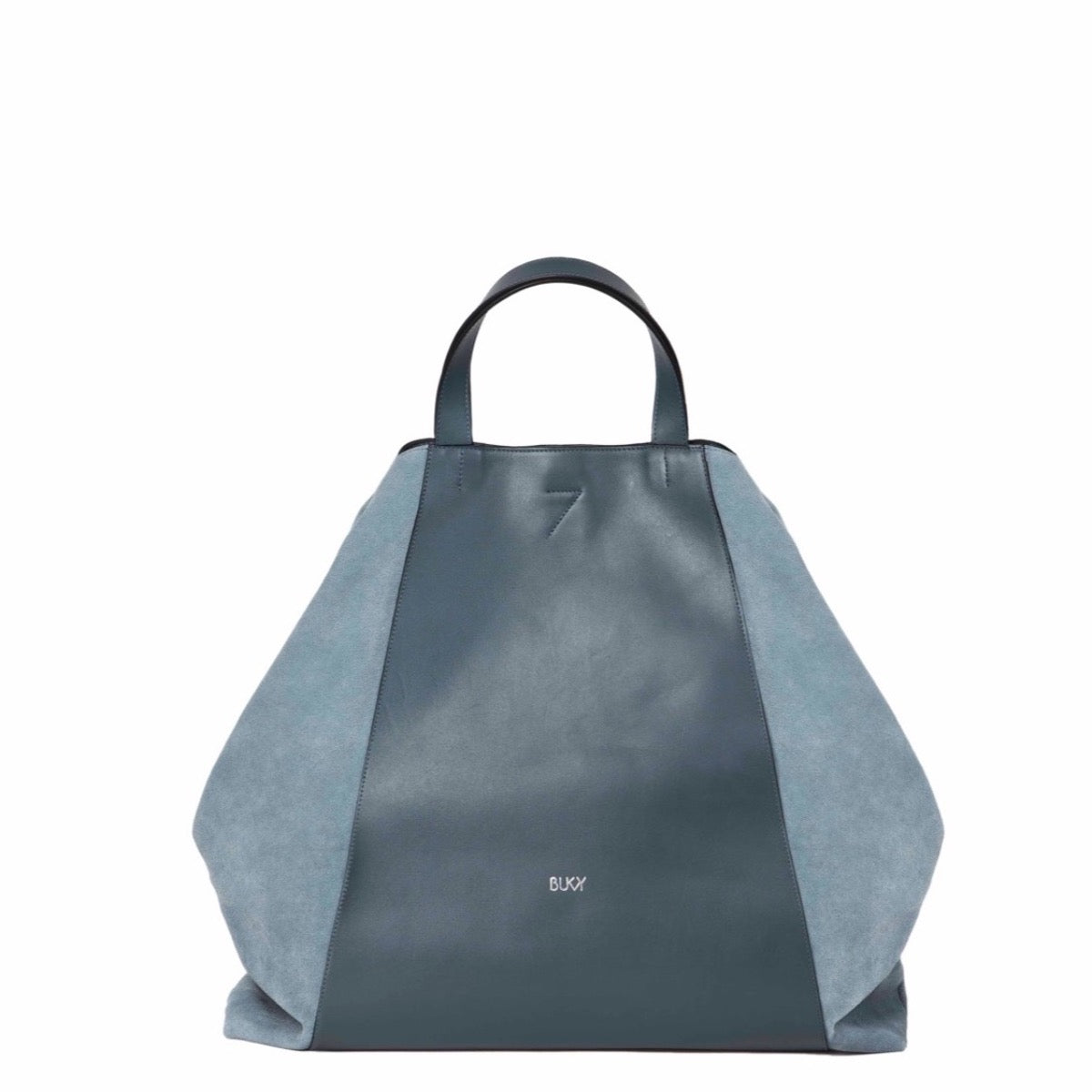 Women's leather maxi bag in blue leather. A backpack, handbag and shoulder bag all in one. The best professional work bag, multifunctional bags and accessories for women. 